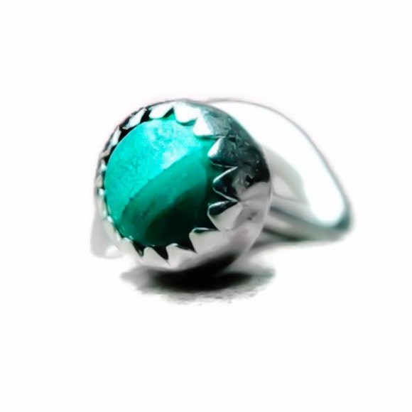 925 sterling silver malachite nose ring stud screw - Picture 3 of 8